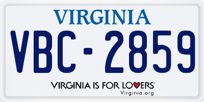 VA license plate VBC2859