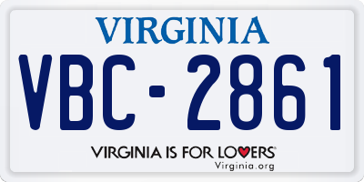 VA license plate VBC2861