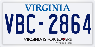 VA license plate VBC2864