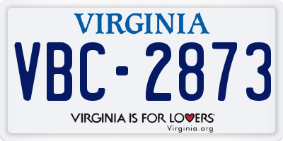VA license plate VBC2873