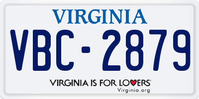 VA license plate VBC2879