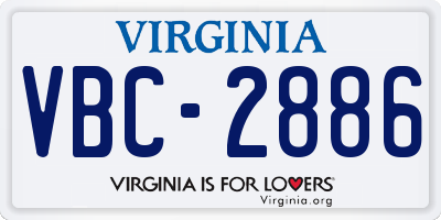 VA license plate VBC2886