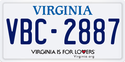 VA license plate VBC2887