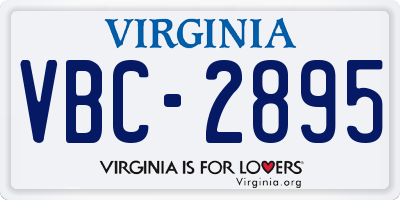 VA license plate VBC2895