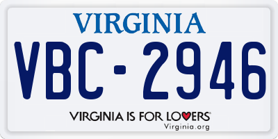 VA license plate VBC2946