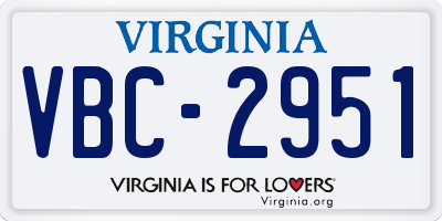 VA license plate VBC2951