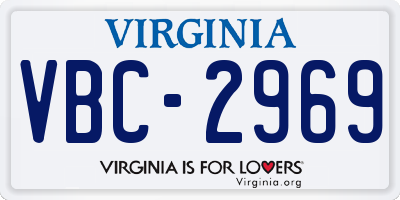VA license plate VBC2969