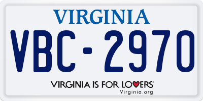 VA license plate VBC2970