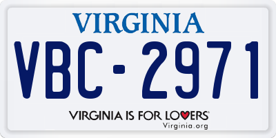 VA license plate VBC2971