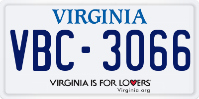 VA license plate VBC3066