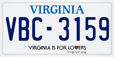 VA license plate VBC3159
