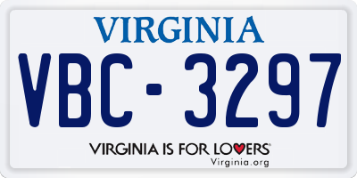 VA license plate VBC3297