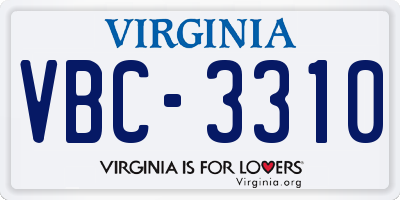 VA license plate VBC3310