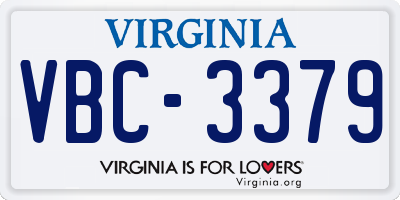 VA license plate VBC3379