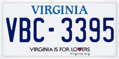 VA license plate VBC3395