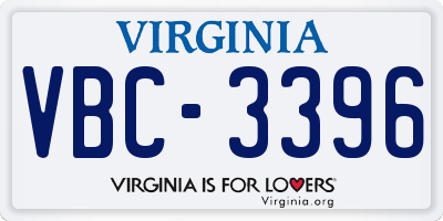 VA license plate VBC3396