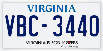 VA license plate VBC3440