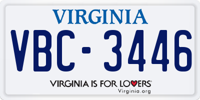 VA license plate VBC3446