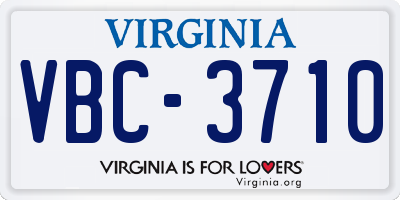 VA license plate VBC3710