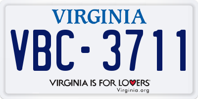 VA license plate VBC3711