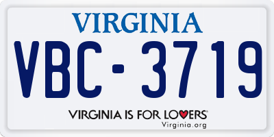 VA license plate VBC3719