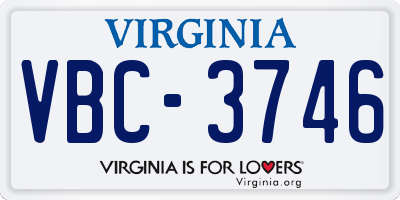 VA license plate VBC3746