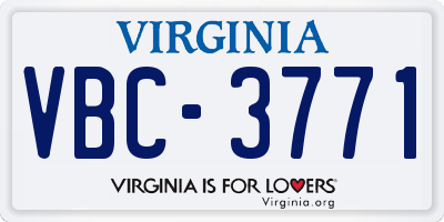 VA license plate VBC3771