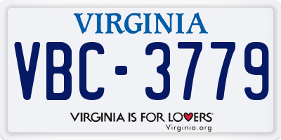 VA license plate VBC3779