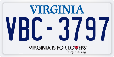 VA license plate VBC3797
