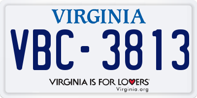 VA license plate VBC3813