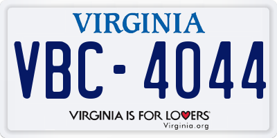VA license plate VBC4044