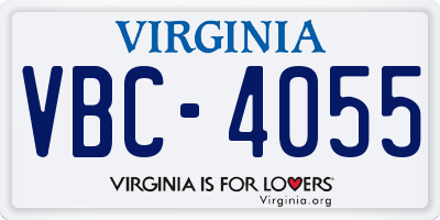 VA license plate VBC4055