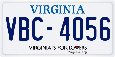 VA license plate VBC4056