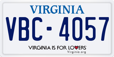 VA license plate VBC4057