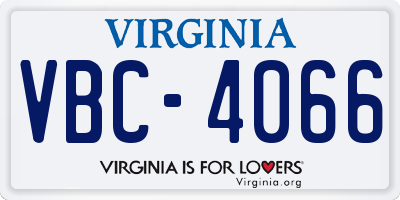 VA license plate VBC4066