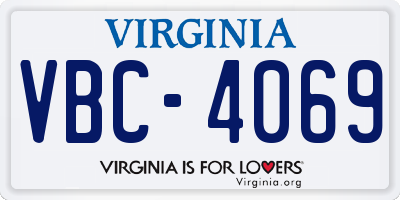 VA license plate VBC4069