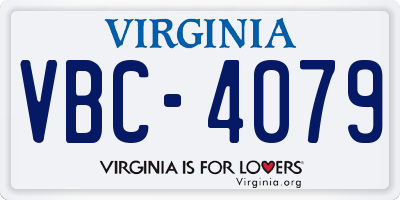 VA license plate VBC4079