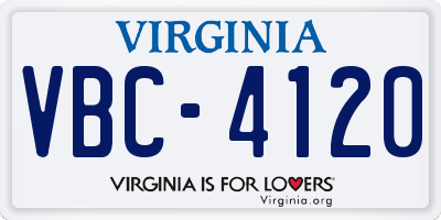 VA license plate VBC4120