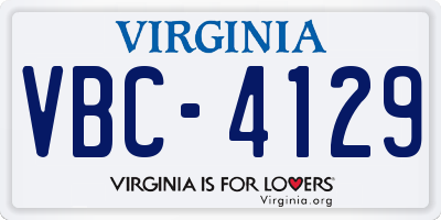 VA license plate VBC4129