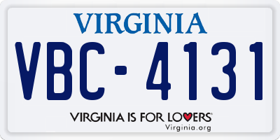 VA license plate VBC4131