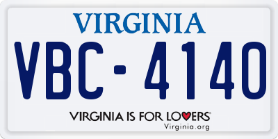 VA license plate VBC4140