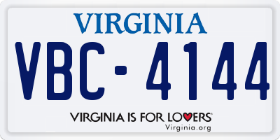 VA license plate VBC4144