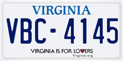 VA license plate VBC4145