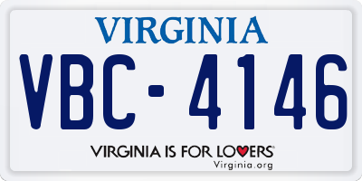 VA license plate VBC4146