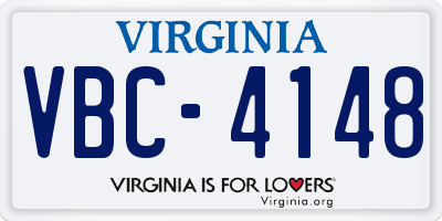 VA license plate VBC4148