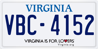 VA license plate VBC4152