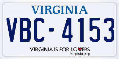 VA license plate VBC4153