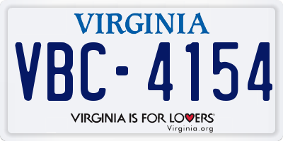 VA license plate VBC4154
