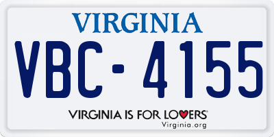 VA license plate VBC4155