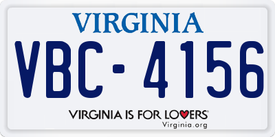 VA license plate VBC4156
